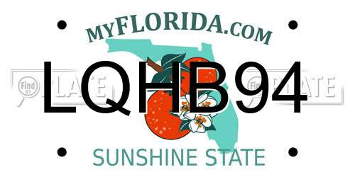 LQHB94 Florida License Plate