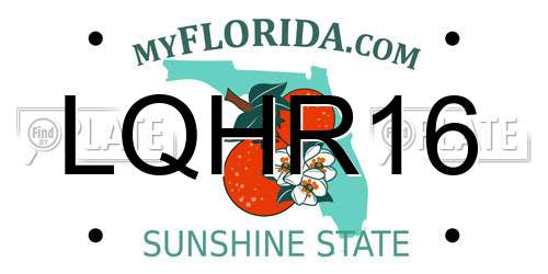 LQHR16 Florida License Plate
