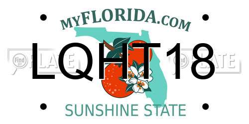 LQHT18 Florida License Plate