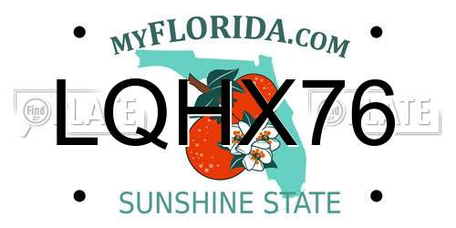 LQHX76 Florida License Plate