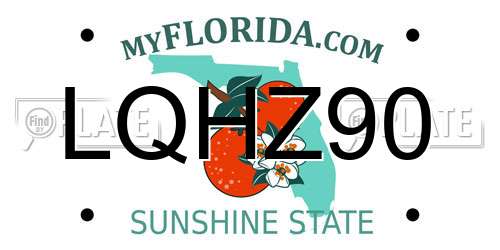 LQHZ90 Florida License Plate