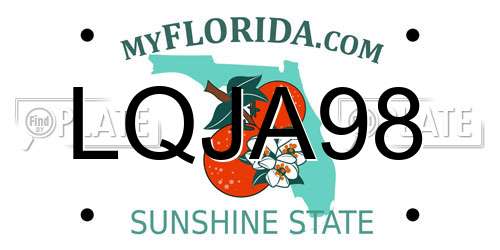 LQJA98 Florida License Plate