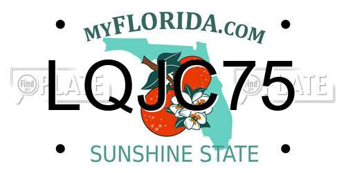 LQJC75 Florida License Plate