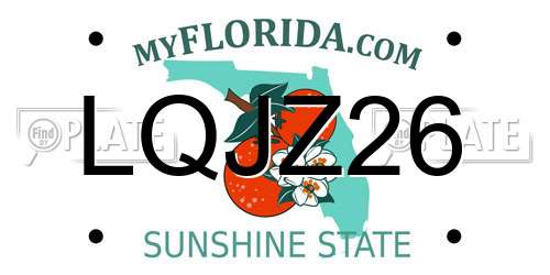 LQJZ26 Florida License Plate
