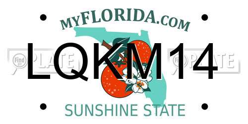 LQKM14 Florida License Plate
