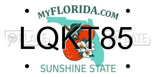 LQKT85 Florida License Plate
