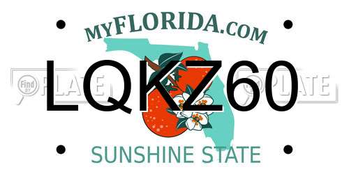 LQKZ60 Florida License Plate