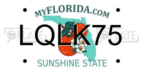 LQLK75 Florida License Plate
