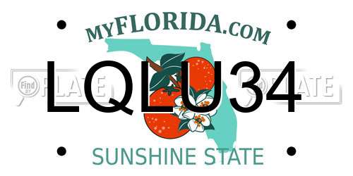LQLU34 Florida License Plate