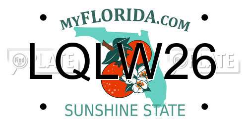 LQLW26 Florida License Plate