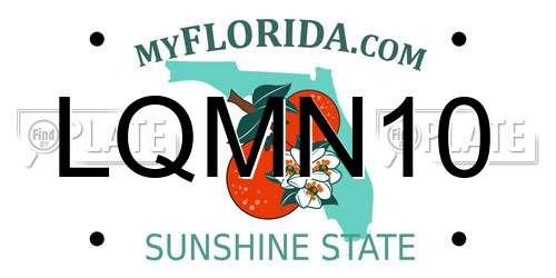 LQMN10 Florida License Plate