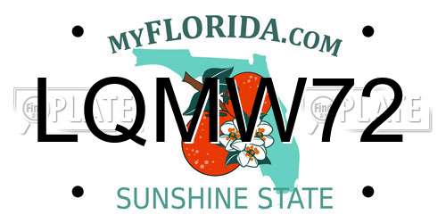 LQMW72 Florida License Plate
