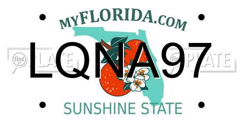 LQNA97 Florida License Plate