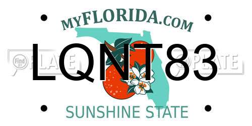 LQNT83 Florida License Plate