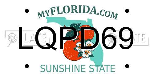 LQPD69 Florida License Plate