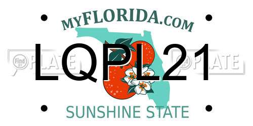 LQPL21 Florida License Plate