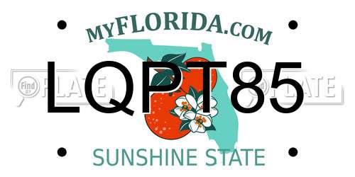 LQPT85 Florida License Plate
