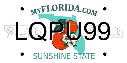 LQPU99 Florida License Plate