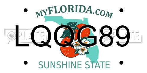 LQQG89 Florida License Plate