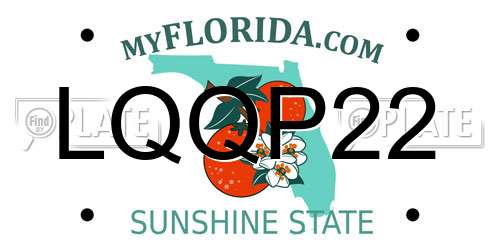 LQQP22 Florida License Plate