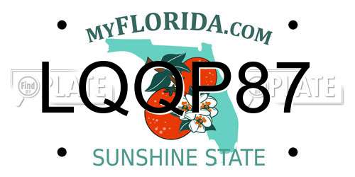 LQQP87 Florida License Plate