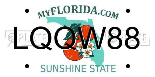 LQQW88 Florida License Plate