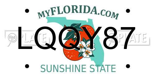 LQQY87 Florida License Plate