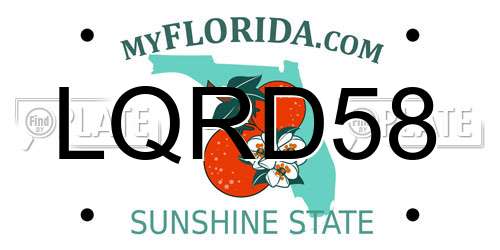 LQRD58 Florida License Plate