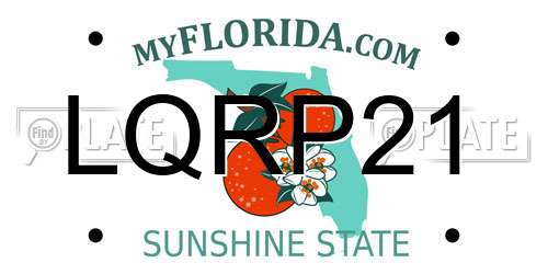 LQRP21 Florida License Plate
