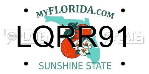 LQRR91 Florida License Plate