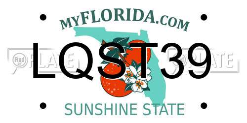 LQST39 Florida License Plate