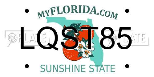LQST85 Florida License Plate