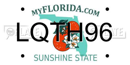 LQTH96 Florida License Plate