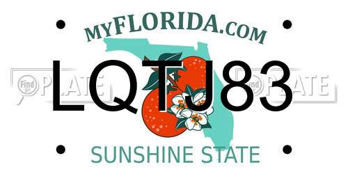 LQTJ83 Florida License Plate
