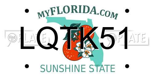 LQTK51 Florida License Plate