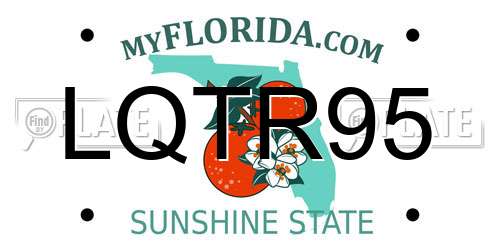 LQTR95 Florida License Plate