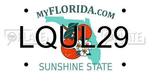 LQUL29 Florida License Plate