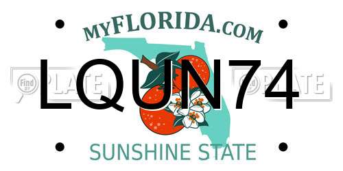 LQUN74 Florida License Plate