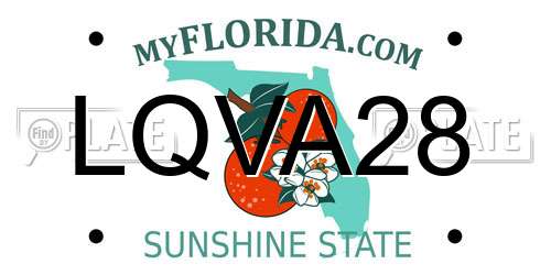 LQVA28 Florida License Plate