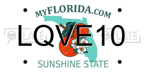 LQVE10 Florida License Plate
