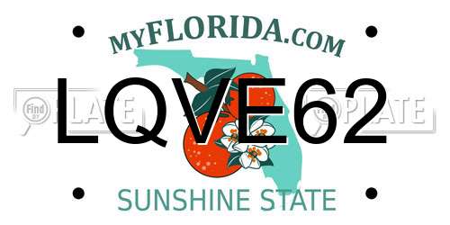 LQVE62 Florida License Plate