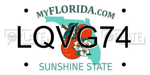 LQVG74 Florida License Plate