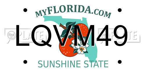 LQVM49 Florida License Plate