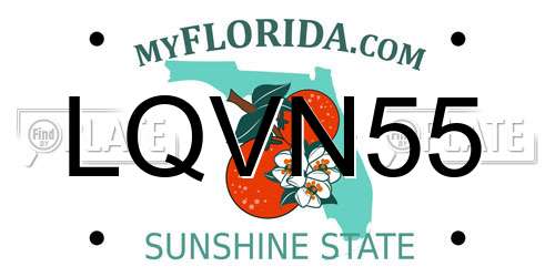 LQVN55 Florida License Plate