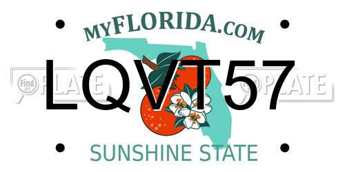 LQVT57 Florida License Plate