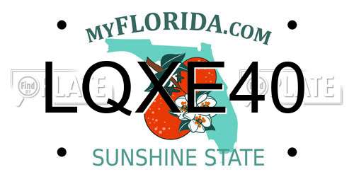 LQXE40 Florida License Plate