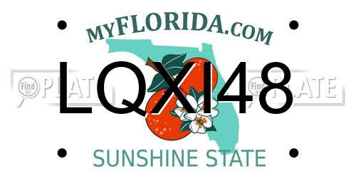 LQXI48 Florida License Plate