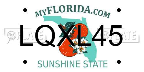 LQXL45 Florida License Plate