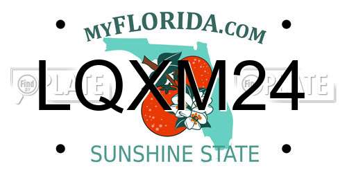 LQXM24 Florida License Plate
