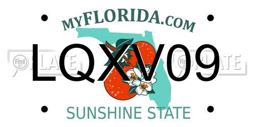 LQXV09 Florida License Plate